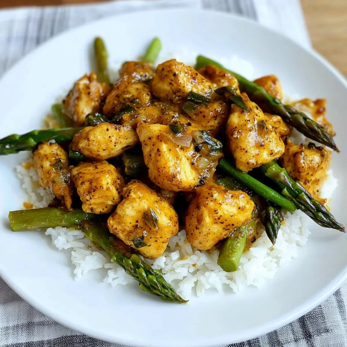 Zesty Turmeric Black Pepper Chicken with Asparagus Delight