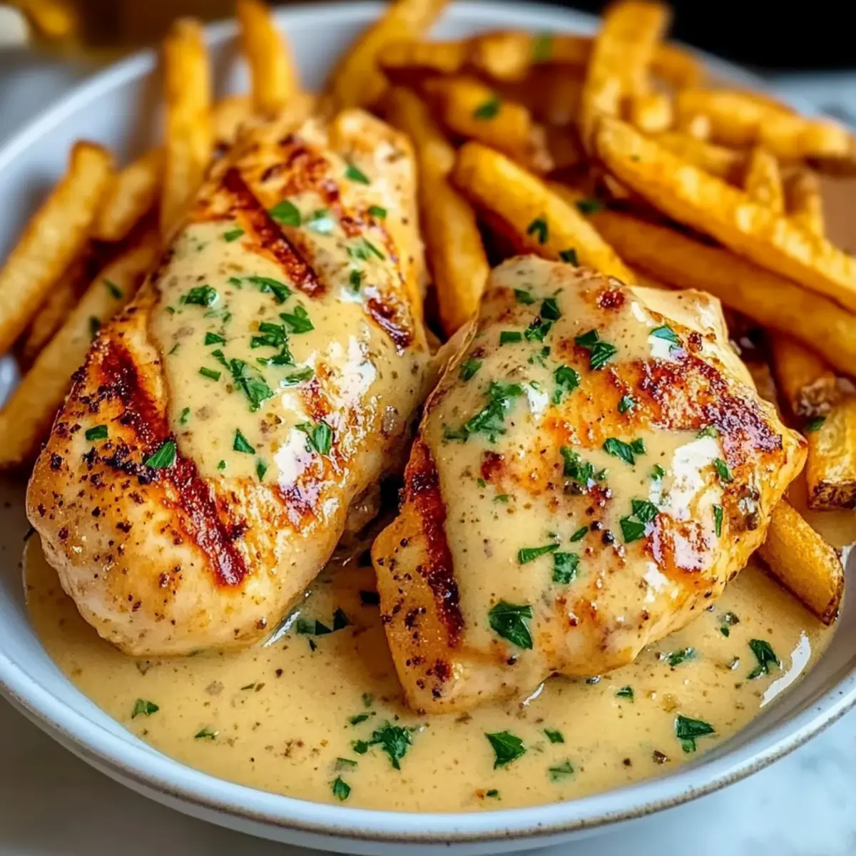 Chicken Fillet in Spicy, Creamy Garlic-Parmesan Sauce Bliss