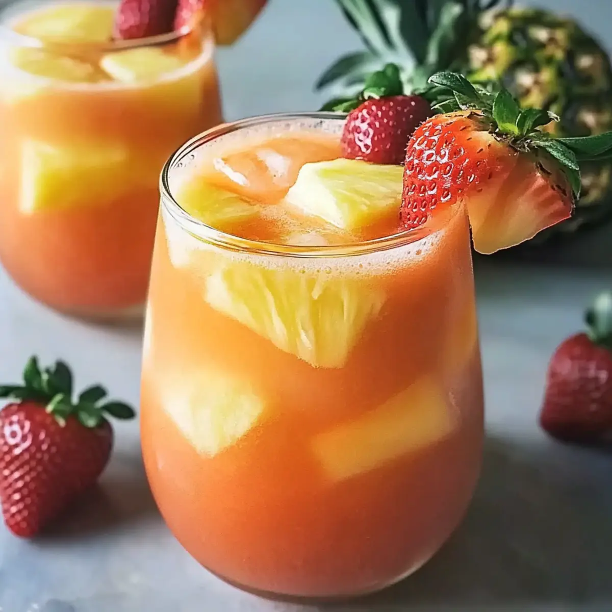 Pineapple Strawberry Agua Fresca: Refreshing Vegan Bliss