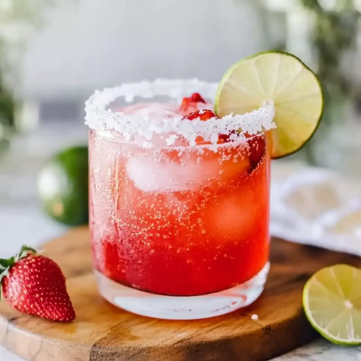 Strawberry Lime Mocktail Margarita for Refreshing Sips
