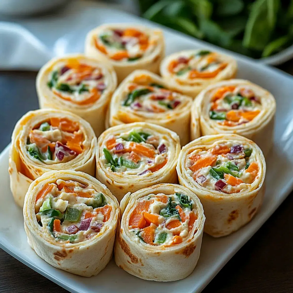 Vegetable Tortilla Roll Ups: Colorful Snacks for Everyone