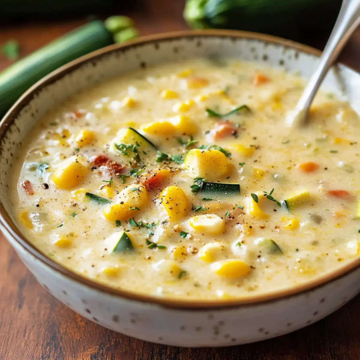 Creamy Summer Corn and Zucchini Chowder to Savor