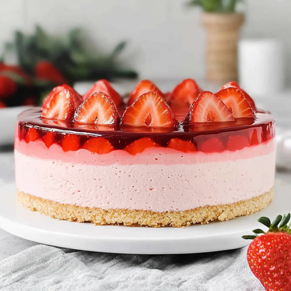 Irresistibly Light Strawberry Mousse Cake for Summer Bliss