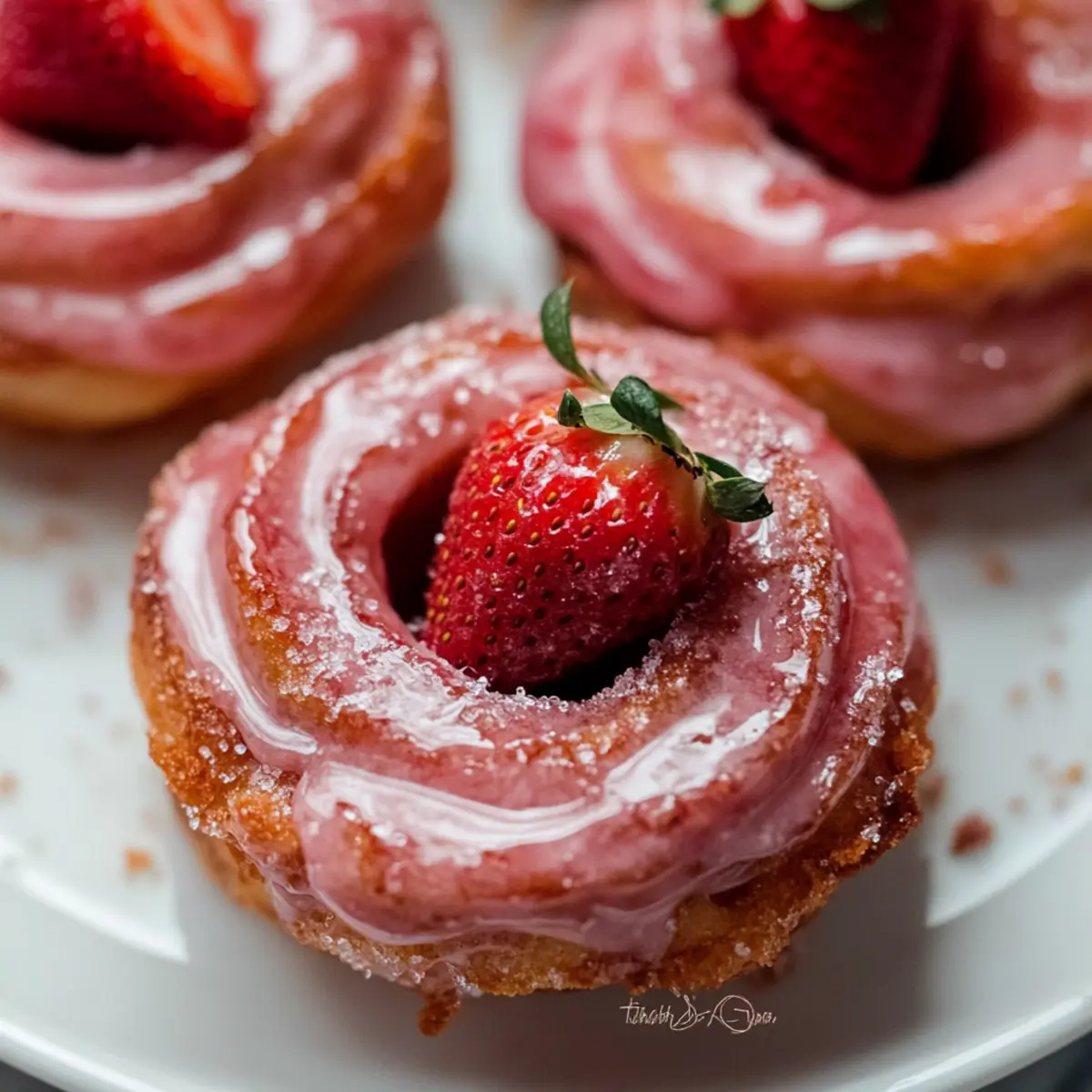 Strawberry Glazed French Crullers That Melt in Your Mouth