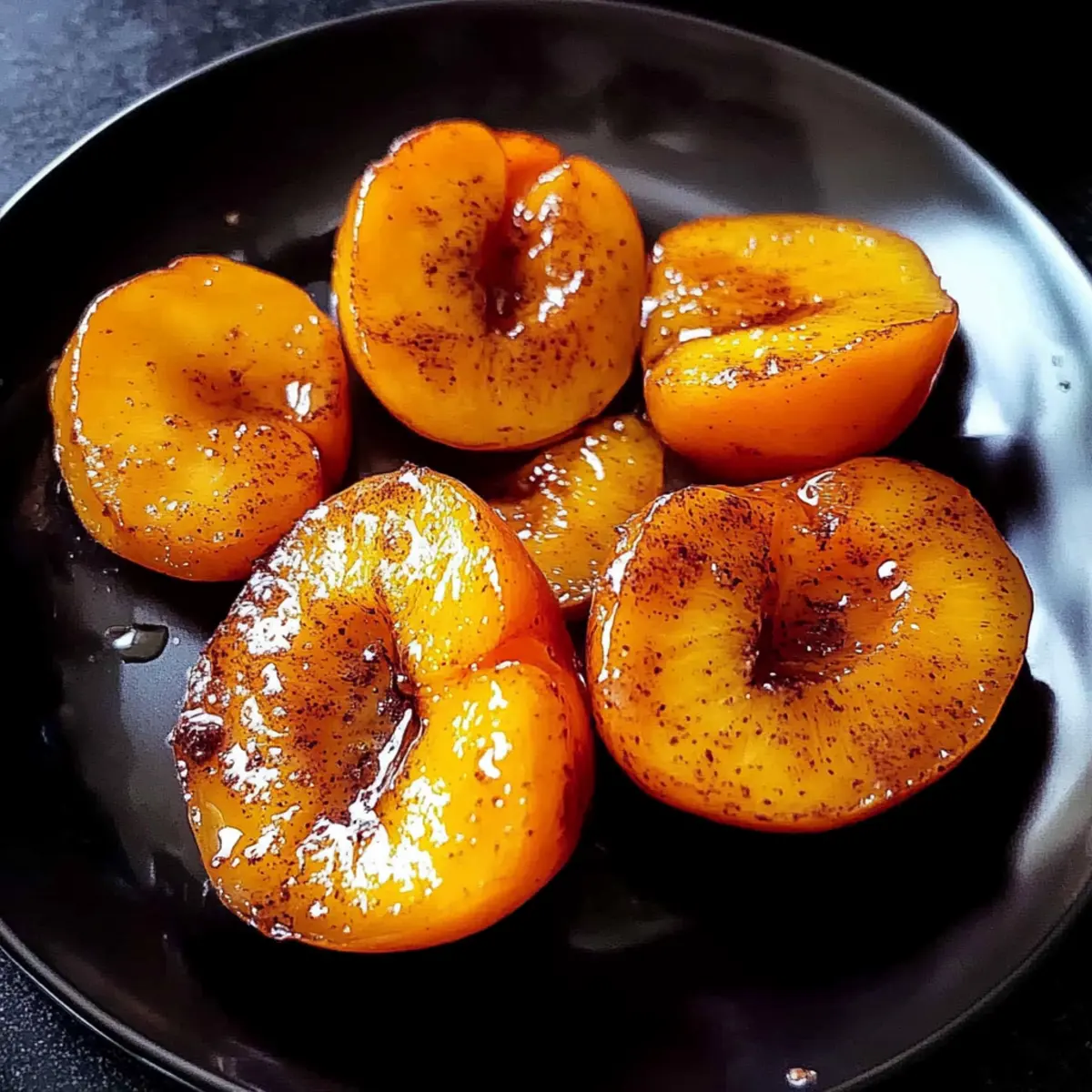Sweet and Spicy Pan-Fried Peaches with Sugar and Cinnamon