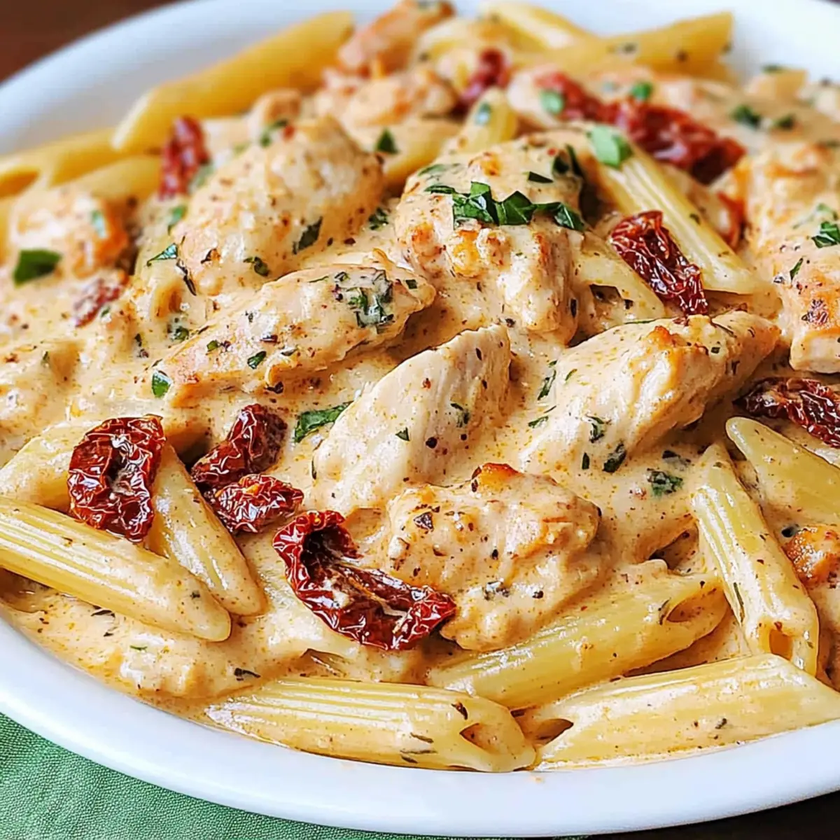 Creamy Sun-Dried Tomato Pasta with Chicken and Mozzarella Bliss