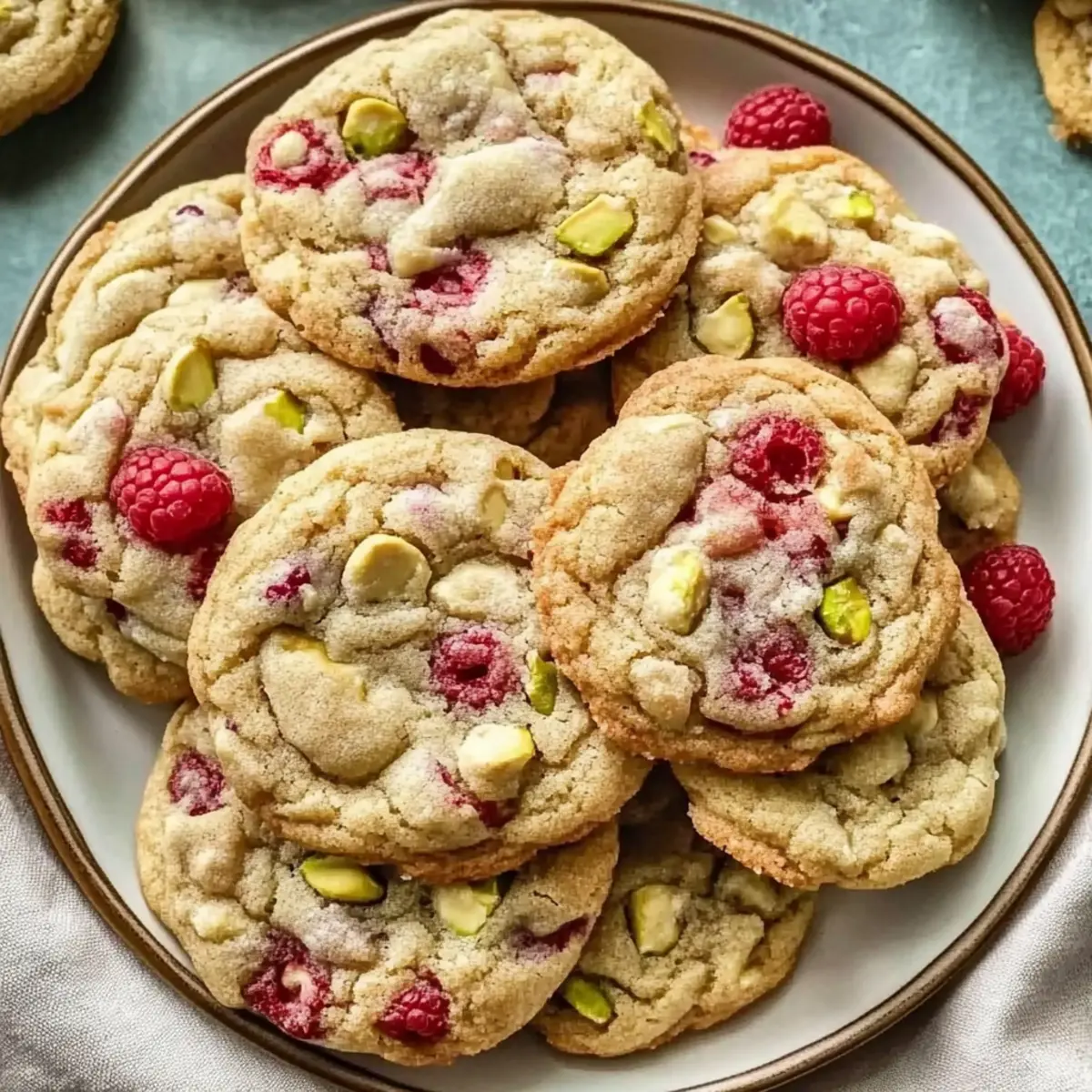 Irresistibly Chewy Raspberry White Chocolate Pistachio Cookies